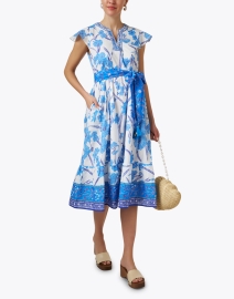 Look image thumbnail - Bella Tu - Blue and White Floral Print Belted Dress