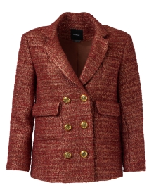 Product image thumbnail - Smythe - Copper Lurex and Wool Tweed Jacket