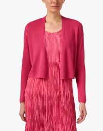 Front image thumbnail - Eileen Fisher - Pink Cropped Cardigan
