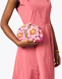 Look image thumbnail - Rafe - Berna Pink Embroidered Clutch 