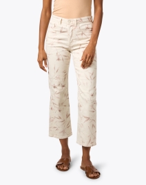 Front image thumbnail - AG Jeans - Kinsley White Print Stretch Flare Jean