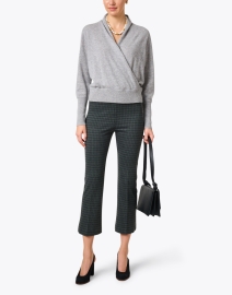 Look image thumbnail - Avenue Montaigne - Leo Green Check Stretch Pull On Pant