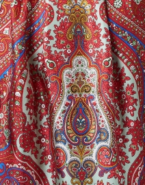 Fabric image thumbnail - Rani Arabella - Red Paisley Print Silk Shirt Dress