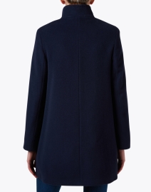 Back image thumbnail - Cinzia Rocca Icons - Navy Wool Cashmere Coat