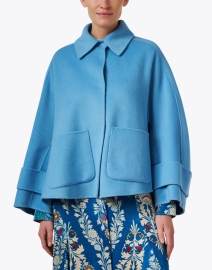 Front image thumbnail - Seventy - Celeste Blue Wool Cashmere Jacket 
