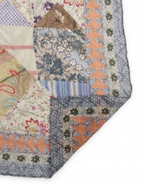 Back image thumbnail - Jane Carr - Multi Floral Patchwork Prairie Modal Cashmere Scarf