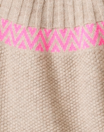 Fabric image thumbnail - Jumper 1234 - Nordic Tan and Pink Stitch Cashmere Wool Cardigan