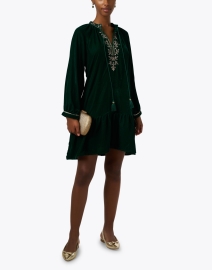 Look image thumbnail - Bella Tu - Sloane Green Embroidered Velvet Dress