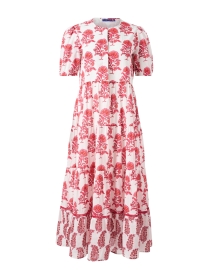 Product image thumbnail - Ro's Garden - Daphne White and Red Floral Dress