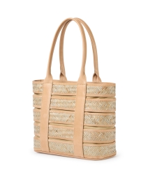 Front image thumbnail - Bembien - Lucia Tan Rattan and Leather Shoulder Bag