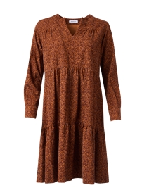 Brown Print Corduroy Dress