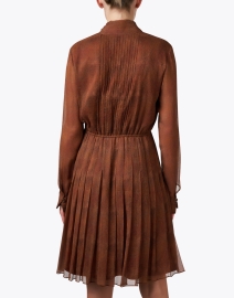 Back image thumbnail - Lafayette 148 New York - Copper Brown Silk Dress