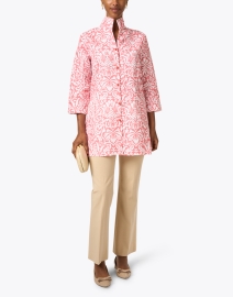 Look image thumbnail - Connie Roberson - Rita Pink Print Linen Jacket