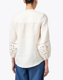 Back image thumbnail - Figue - Rylie Ivory Linen Eyelet Top