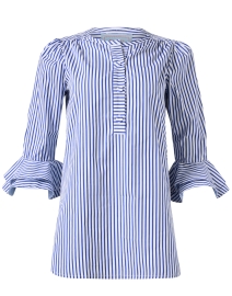Product image thumbnail - Dovima Paris - Wren Blue and White Stripe Cotton Shirt