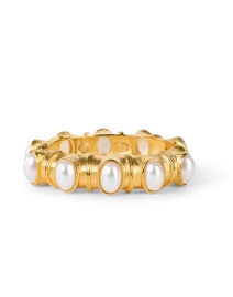 Product image thumbnail - Kenneth Jay Lane - Gold and Pearl Cabochon Bracelet