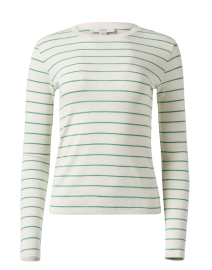 Ivory and Green Striped Top
