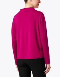 Back image thumbnail - Eileen Fisher - Magenta Stretch Jersey Top