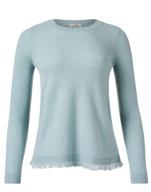 Sea Blue Cashmere Fringe Sweater