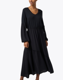 Front image thumbnail - Marc Cain Sports - Black Relaxed Maxi Dress