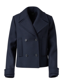 Dove Navy Wool Cashmere Coat