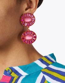 Look image thumbnail - Mercedes Salazar - Pink Drop Clip Earrings