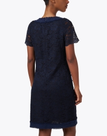 Back image thumbnail - Weill - Devone Navy and Black Lace Dress