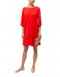 Isabel Red Bamboo Cotton Swing Dress