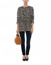 Ornato Ivory Leopard Print Sweater