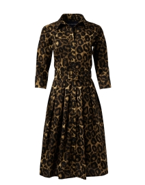 Audrey Leopard Print Stretch Cotton Dress