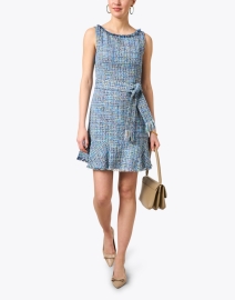Look image thumbnail - Santorelli - Celine Blue Tweed Sheath Dress