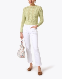 Look image thumbnail - Vince - Light Green Cable Sweater