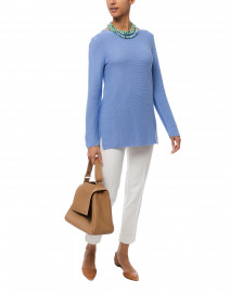 Periwinkle Cotton Tunic Sweater
