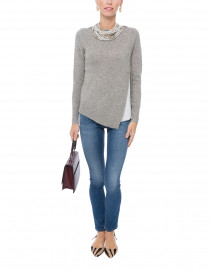 Arctic Grey Layered Wool Cashmere Pullover