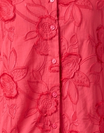 Fabric image thumbnail - Hinson Wu - Margot Coral Embroidered Floral Cotton Blouse