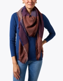 Look image thumbnail - Jane Carr - Multi Houndstooth Print Wool Scarf