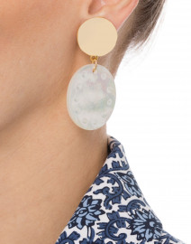 White Mother of Pearl Clip Earrings