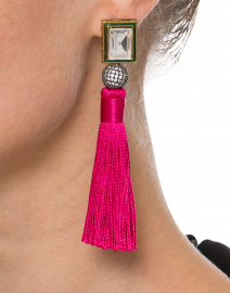 Hold - Pink Tassel Earrings