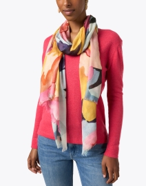 Look image thumbnail - Kinross - Multi Floral Print Silk Cashmere Scarf