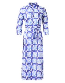 Product image thumbnail - Vilagallo - Marion Blue Print Cotton Shirt Dress