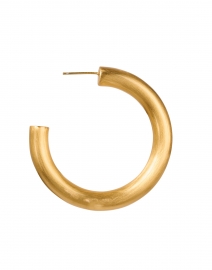 Back image thumbnail - Nest - Brushed Gold Hoop Earrings