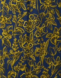 Fabric image thumbnail - Jason Wu - Blue and Yellow Floral Print Peplum Shirt Dress