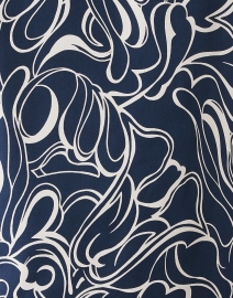 Fabric image thumbnail - Weekend Max Mara - Babila Navy Print Silk Blouse