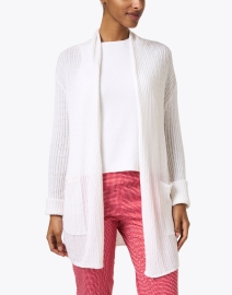 Front image thumbnail - Burgess - Kyra White Cotton Cashmere Travel Coat