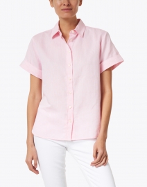 Front image thumbnail - Hinson Wu - Layla Soft Pink Luxe Linen Shirt