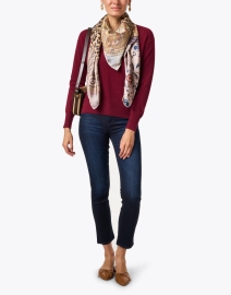 Extra_1 image thumbnail - Jane Carr - Pink and Beige Silk Multi Print Scarf