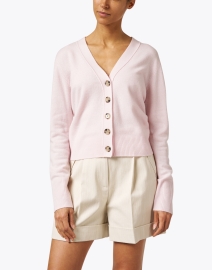 Front image thumbnail - Allude - Light Pink Wool Cashmere Cardigan