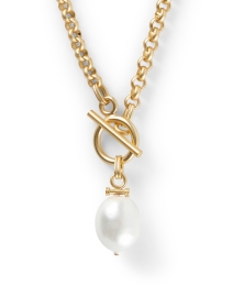 Front image thumbnail - Deborah Grivas - Gold and Pearl Pendant Necklace