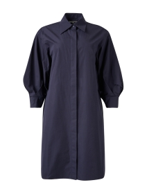 Product image thumbnail - Lafayette 148 New York - Navy Cotton Shirt Dress