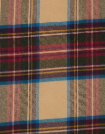 Fabric image thumbnail - Johnstons of Elgin - Red, Blue and Beige Tartan Extra Fine Wool Scarf